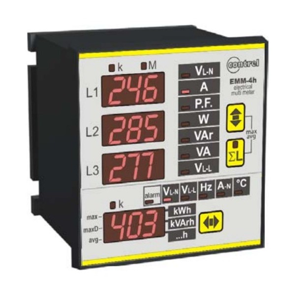 Contrel emm-4hp-485 panel multimeter 110-230-400vac rs485